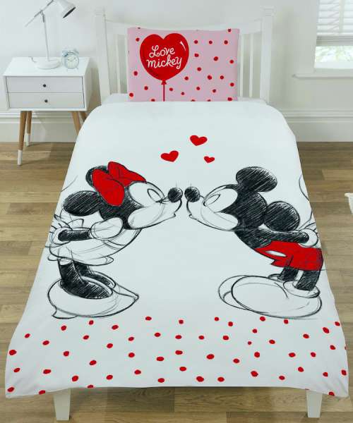 Official Disney Minnie Mouse Character "Reversible" Single Duvet Cover Bedding Set - 12021
