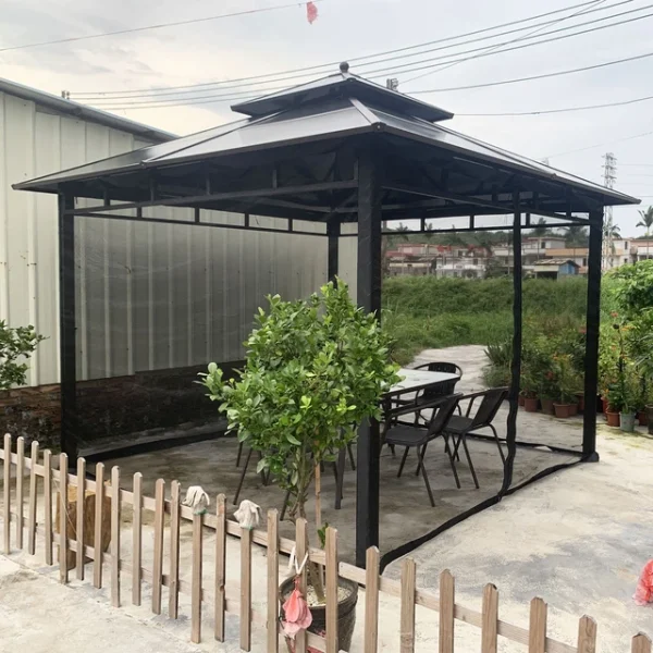 Outdoor Gazebo Mosquito Netting Universal Replacement Canopy Net Screen 4-Panel Sidewall Curtain with Zippers for Garden Patio - Image 6
