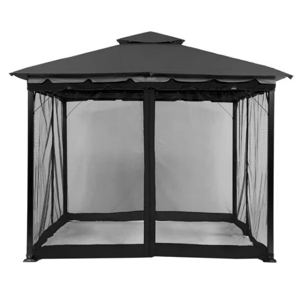 Outdoor Gazebo Mosquito Netting Universal Replacement Canopy Net Screen 4-Panel Sidewall Curtain with Zippers for Garden Patio - Image 3
