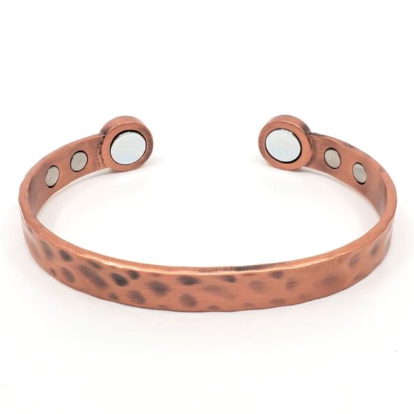 Bio Copper Magnetic Bangle - Hammered Design (L)