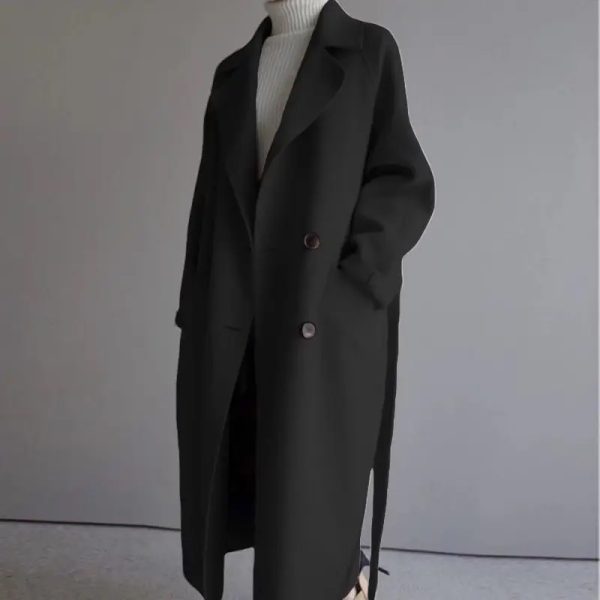 Winter Solid Color Korean Loose Wool Coats For Ladies Women Lady Jacket - Image 9