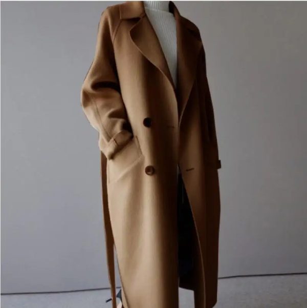 Winter Solid Color Korean Loose Wool Coats For Ladies Women Lady Jacket - Image 10