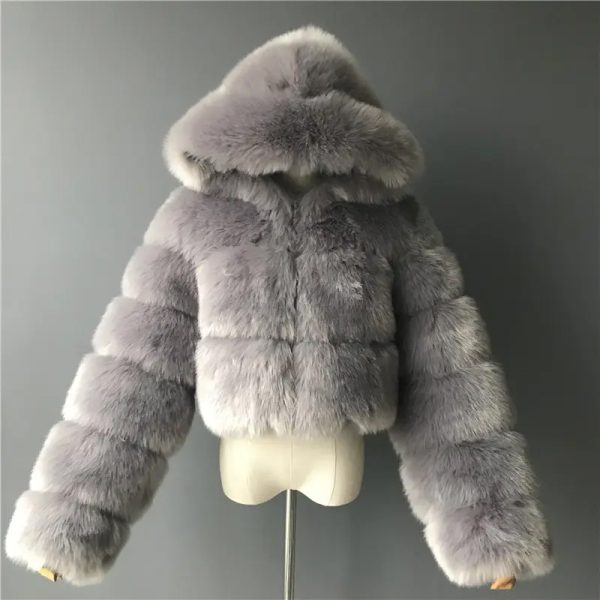 Ladies Tops High Waist Women's coat faux fur winter lady women - Image 10