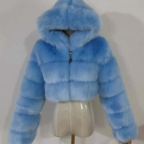 Ladies Tops High Waist Women's coat faux fur winter lady women - Image 9