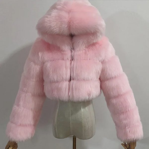 Ladies Tops High Waist Women's coat faux fur winter lady women - Image 8