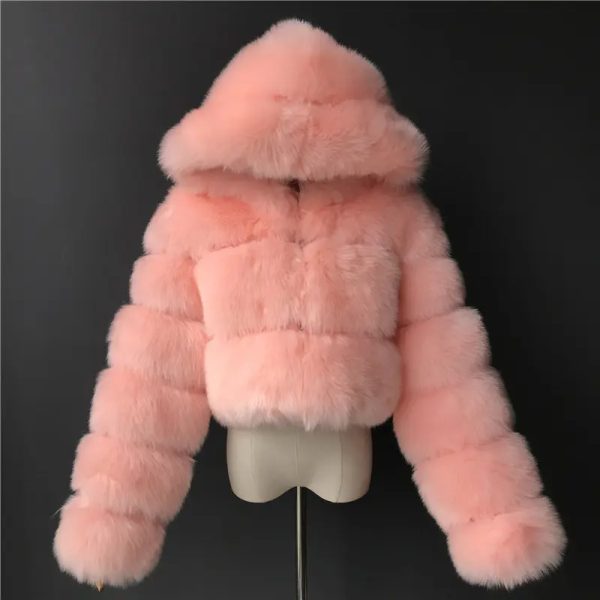 Ladies Tops High Waist Women's coat faux fur winter lady women - Image 7