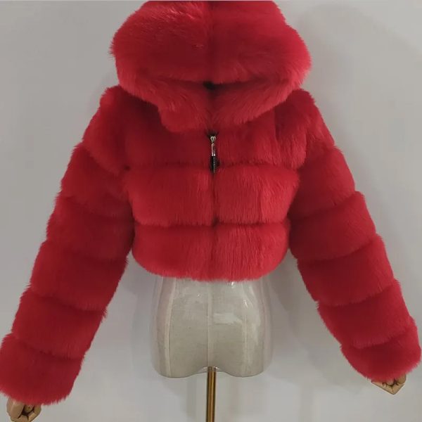 Ladies Tops High Waist Women's coat faux fur winter lady women - Image 5