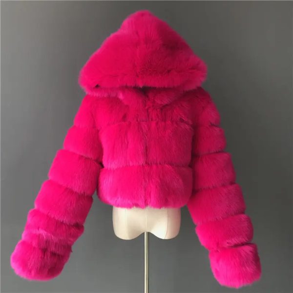 Ladies Tops High Waist Women's coat faux fur winter lady women - Image 4