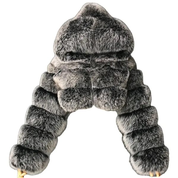 Ladies Tops High Waist Women's coat faux fur winter lady women - Image 3