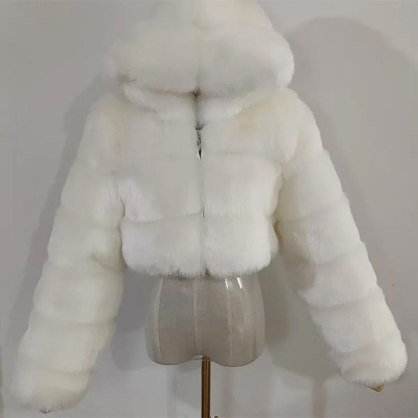 Ladies Tops High Waist Women's coat faux fur winter lady women - Image 2