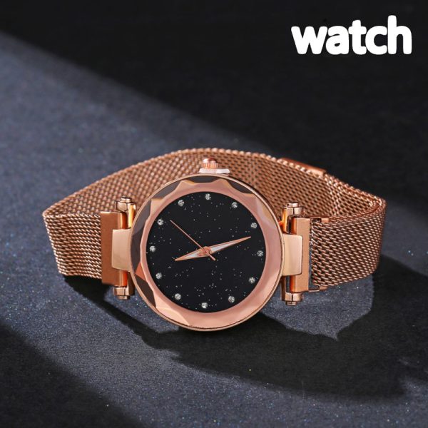 Luxury Women Watches Crystal Bracelet Stud Earring Necklace Set Ladies Watch Casual Quartz Wristwatch Set - Image 2