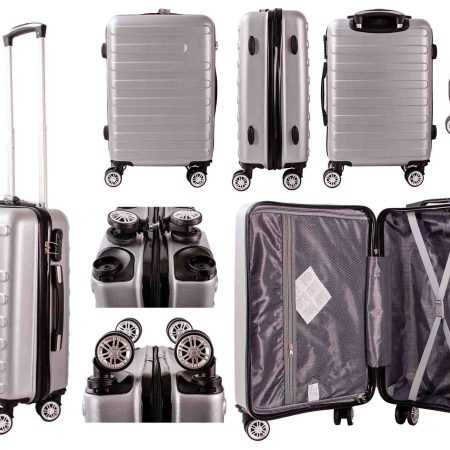 T-HC-C-06 SILVER 20'' CABIN SIZE TRAVEL TROLLEY SUITCASE