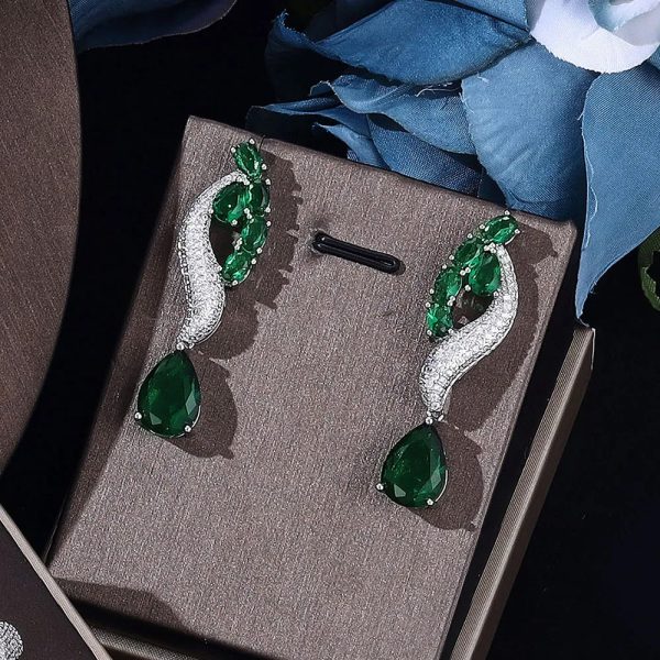 2022 Top 4 Wedding Bride Jewelry Set Water Drop Shape Jewelry Set for Women's Wedding Accessories Necklace and Earring Set - Image 6