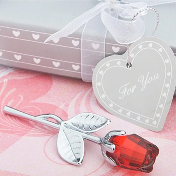 Valentines Day Gift Crystal Glass Rose Artificial Flower Silver Gold Rod Rose Flower for Girlfriend Wedding Gifts for Guest - Image 3