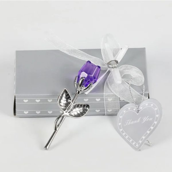 Valentines Day Gift Crystal Glass Rose Artificial Flower Silver Gold Rod Rose Flower for Girlfriend Wedding Gifts for Guest - Image 11