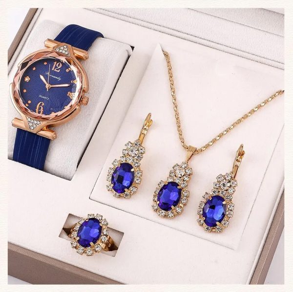 New 5pcs Set Watches Women Leather Band Ladies Watch Simple Casual Womens Analog WristWatch Bracelet Gift Montre Femme - Image 3