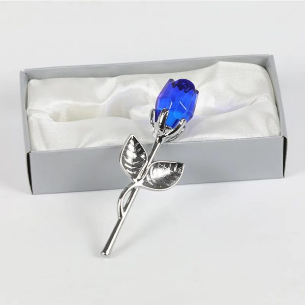 Valentines Day Gift Crystal Glass Rose Artificial Flower Silver Gold Rod Rose Flower for Girlfriend Wedding Gifts for Guest - Image 10