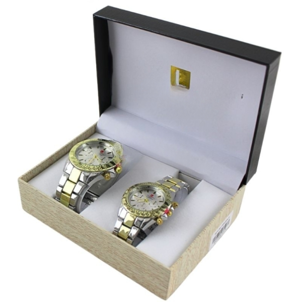 Luis Cardini His & Her Watch Gift Set - Silver/Gold (2410)