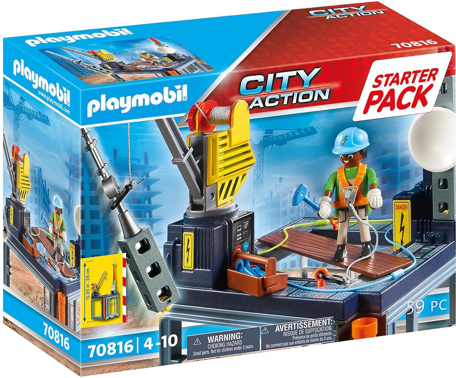Playmobil City Action 70816 Starter Pack – Construction Site, Toys for Children Ages 4+