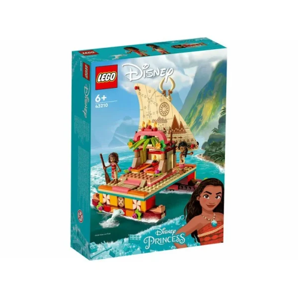 LEGO | Disney Princess Moana's Wayfinding Boat Set, Building Toy with Moana and Sina Mini-Dolls plus a Dolphin Figure, Creative Gift for Kids, Girls and Boys Aged 6 Plus 43210