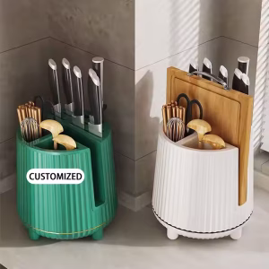 Rotatable Kitchen Knife Spoon and Chopsticks Holder