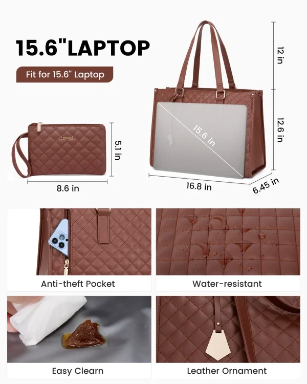 2pcs Ladies Shoulder Bags Lunch Box Daily School Business Waterproof Women Laptop Handbags With Insulated Cooler Bag - Image 5