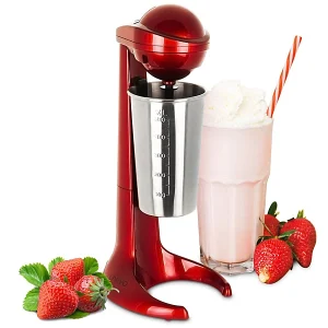 Retro Milkshake Maker,100W Milk Frother, 500ml Stainless Steel Cup, 2 Speed Settings
