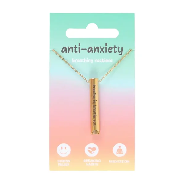 Anti-Anxiety Breathing Necklace – Mindful Moments Stainless Steel Calm Pendant - Image 2