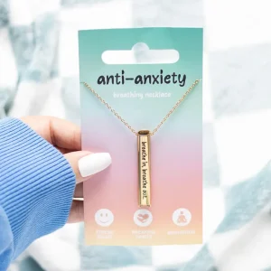 Anti-Anxiety Breathing Necklace – Mindful Moments Stainless Steel Calm Pendant