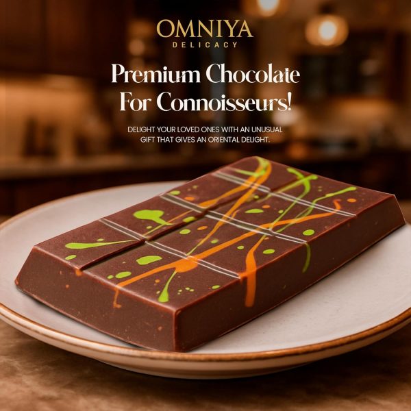 OMNIYA Delicacy – Dubai Viral Kunafa Pistachio Chocolate Bar (190g) – Crispy Pistachio Kunafa Layer with Creamy Belgian Chocolate – Middle Eastern Dessert Fusion – Gourmet Sweet Treat - Image 7