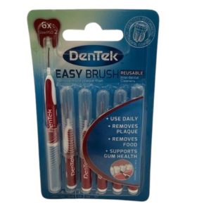 DenTek Easy Brush Size 2 – Interdental Cleaners with Fluoride Coating & Mint Flavor (Flexible Brushes with Caps)