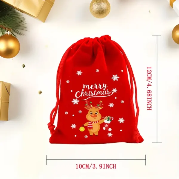 Christmas Gift Flannel Gift Small Velvet Fabric Bag - Image 2