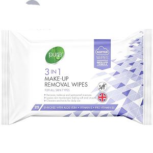 Pure 3-In-1 Make-Up Removal Wipes 25 Pack