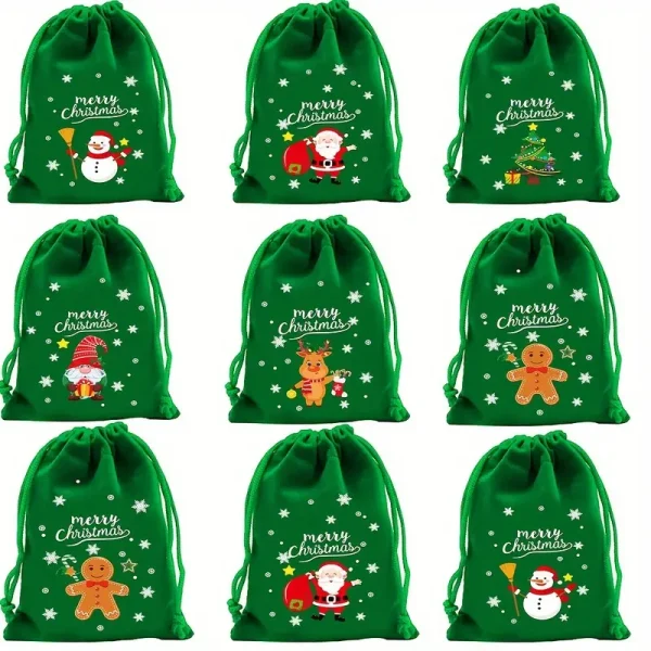 Christmas Gift Flannel Gift Small Velvet Fabric Bag - Image 3