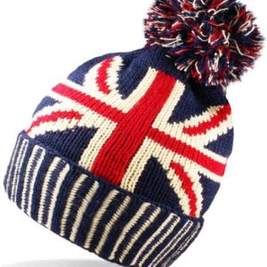Adults Union Jack Design Bobble Hat by RockJock