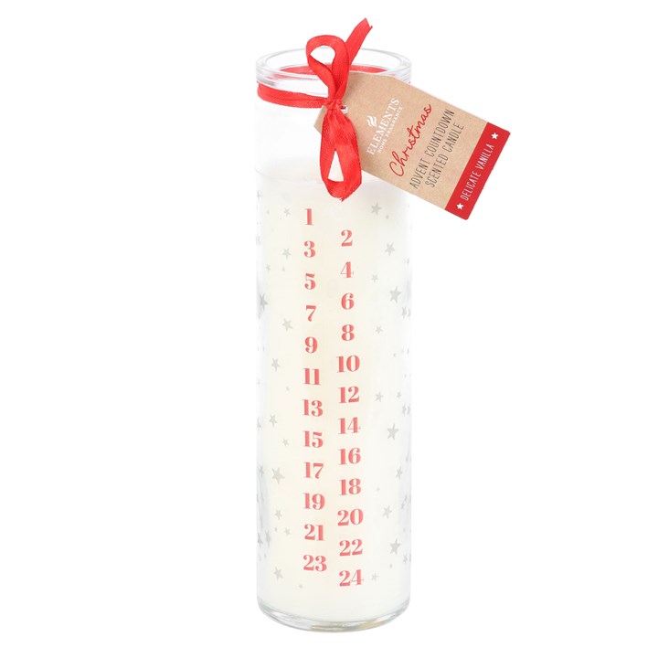 Christmas Pudding Advent Tube Candle – White, 70-Hour Burn Time - Image 2
