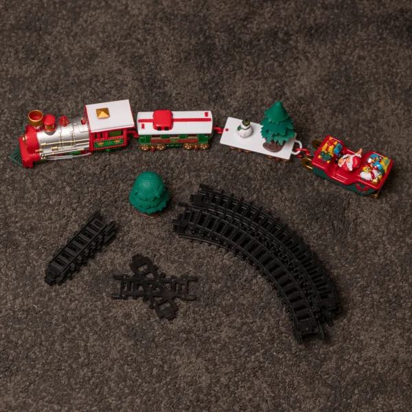 20pc Battery Operated Light up Christmas Santa's Musical Train Set - Jingle Bells - Image 2