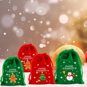 Christmas Gift Flannel Gift Small Velvet Fabric Bag