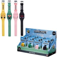 Minecraft Faces Silicone Digital Watch – Kids’ LED Timepiece in Assorted Colours