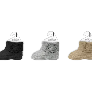 Ladies Faux Fur Lined Memory Foam Slipper Boots