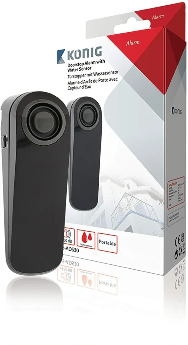 KONIG - Doorstop Alarm with Water Sensor (2 Pieces)