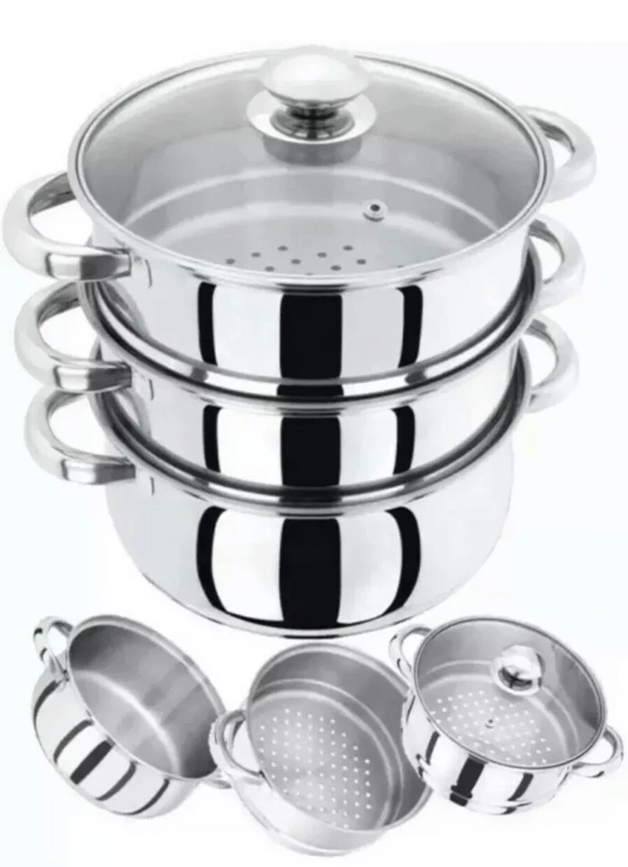 Prima Stainless Steel Steamer Set 3pc - Image 3