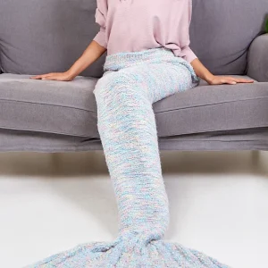 New Women Multi Colours Space Dye Knitted Mermaid Blanket.Cosy Homewear.One Size