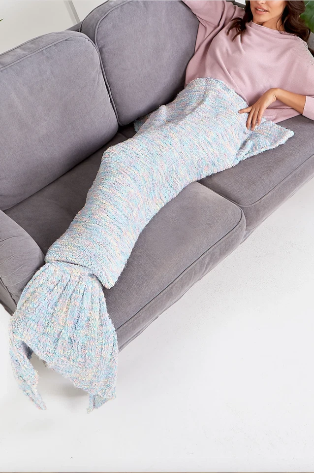 New Women Multi Colours Space Dye Knitted Mermaid Blanket.Cosy Homewear.One Size - Image 2