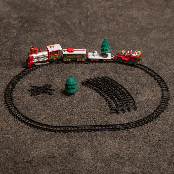 20pc Battery Operated Light up Christmas Santa's Musical Train Set - Jingle Bells - Image 8