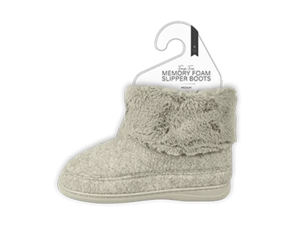 Ladies Faux Fur Lined Memory Foam Slipper Boots - Image 3
