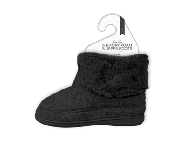 Ladies Faux Fur Lined Memory Foam Slipper Boots - Image 4