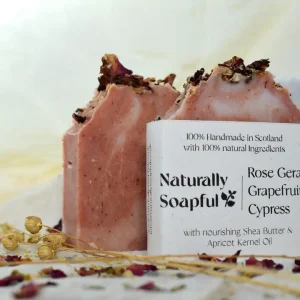 Rose Geranium 100% Natural Soap Bar | Handmade Vegan Self-Care Soap | Rose Geranium, Grapefruit & Cypress (100g)