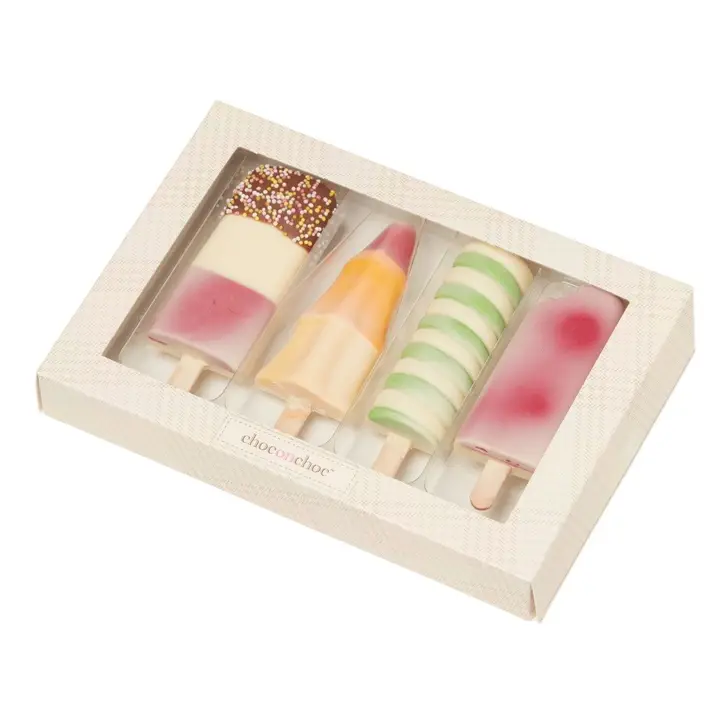 Chocolate Ice Lollies Gift Set | Handmade Belgian Chocolate Retro Ice Creams | Summer Chocolate Gift (185g) - Image 3