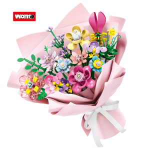 Woma 13-Flower Bouquet Building Blocks Set – 726 PCS DIY Plastic Brick Toy for Kids & Adults | Decorative Construction Kit | ABS Material | Ages 6+